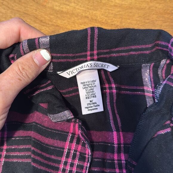 Victoria's Secret Black and Pink Plaid Pajama Set - Picture 4 of 12